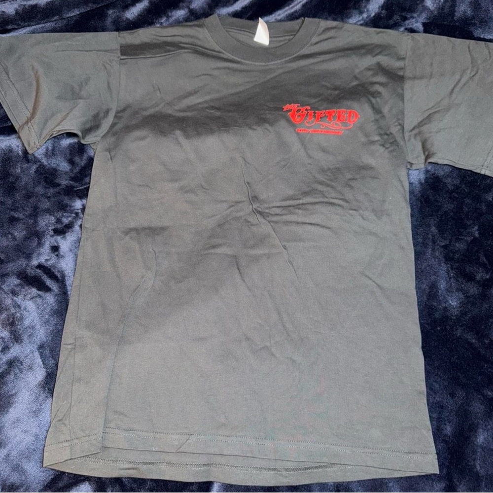 One Night Only Black Tee with Red Graphic